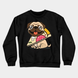 Pug Pizza!! Crewneck Sweatshirt